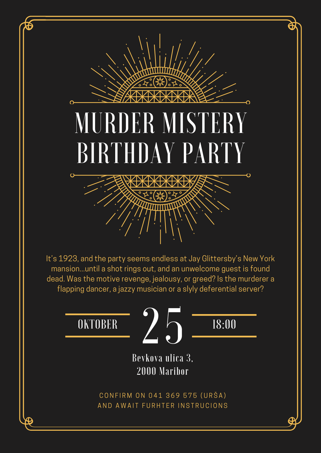 Murder Mystery Invitation